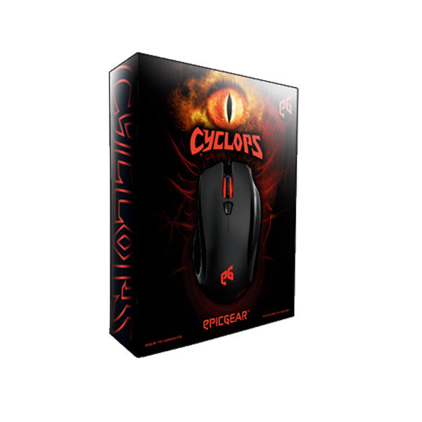 EpicGear Cyclops X Gaming miš IR LED optički USB 5000 DPI 7 tastera, Crni