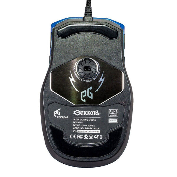 EpicGear Gekkota Gaming miš Laserski USB 8200DPI 11 tastera 1.8m kabl, Plavi