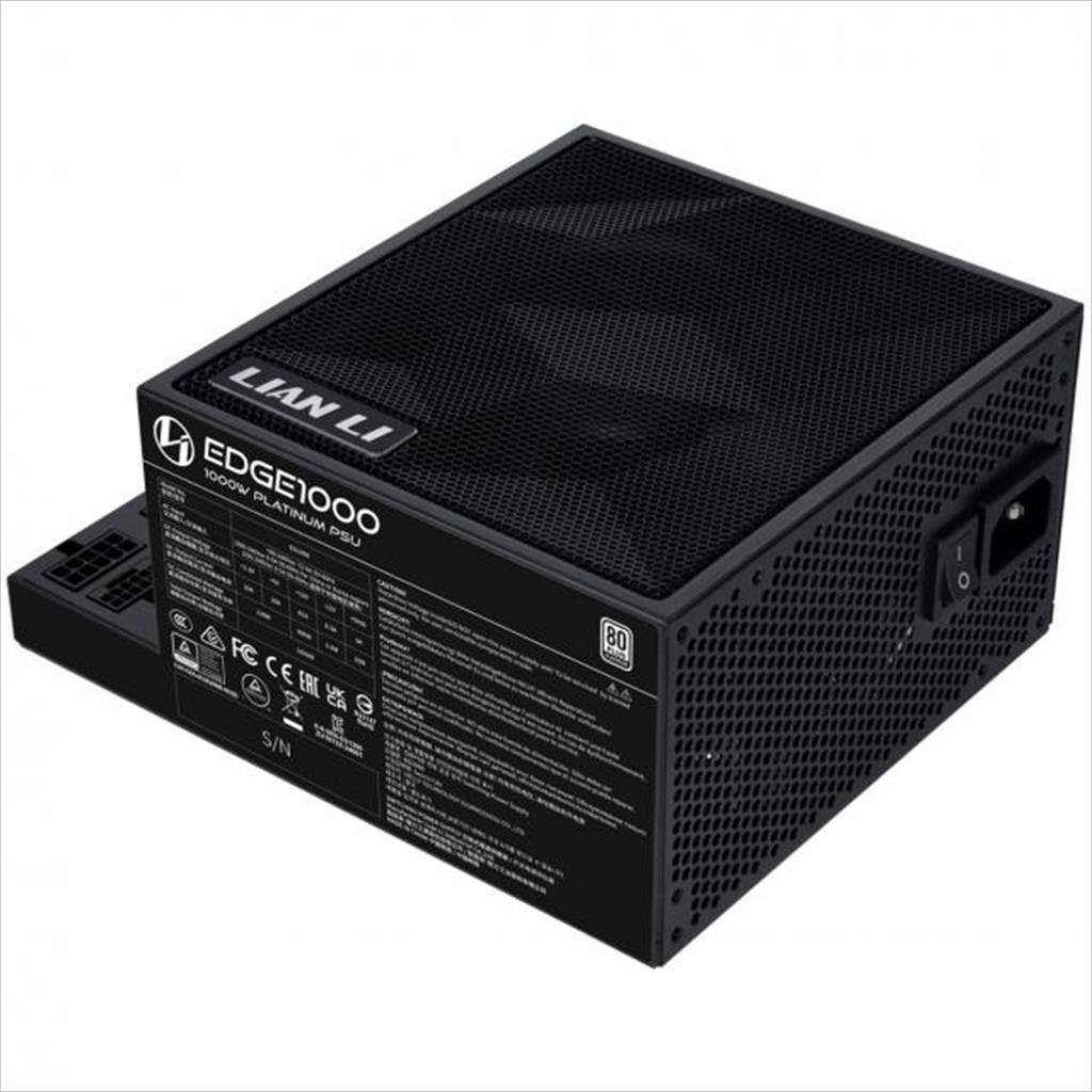 LIAN LI EG1000 Napajanje Edge 1000W 80+ Platinum Pcie 5.1 L-oblik sa 4 USB 2.0 konektora potpuno modularno, Crno