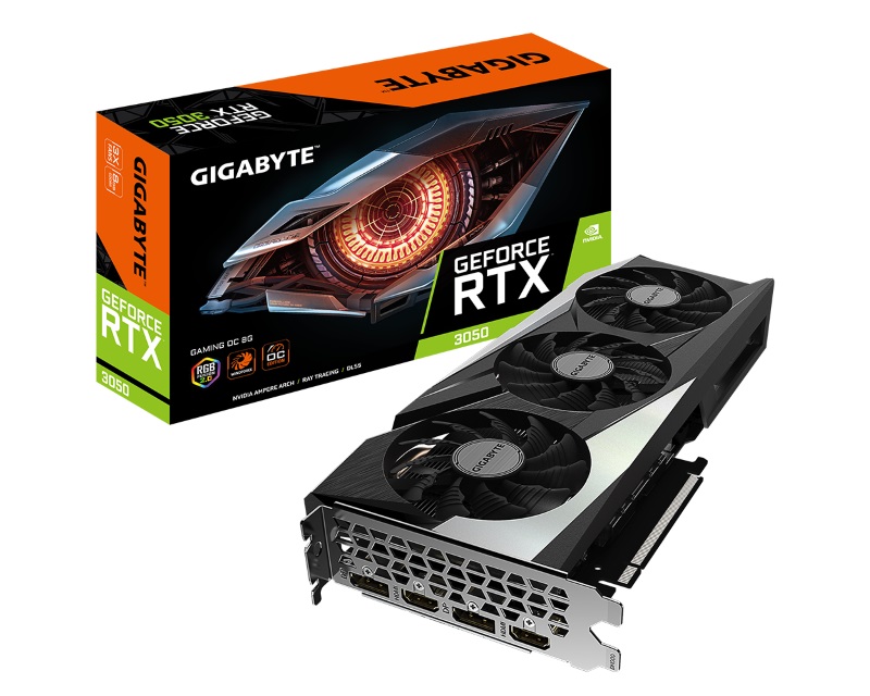 Gigabyte GV-N3050GAMING OC-8GD Grafička kartica nVidia GeForce RTX 3050 GAMING 8GB 128bit, Crna
