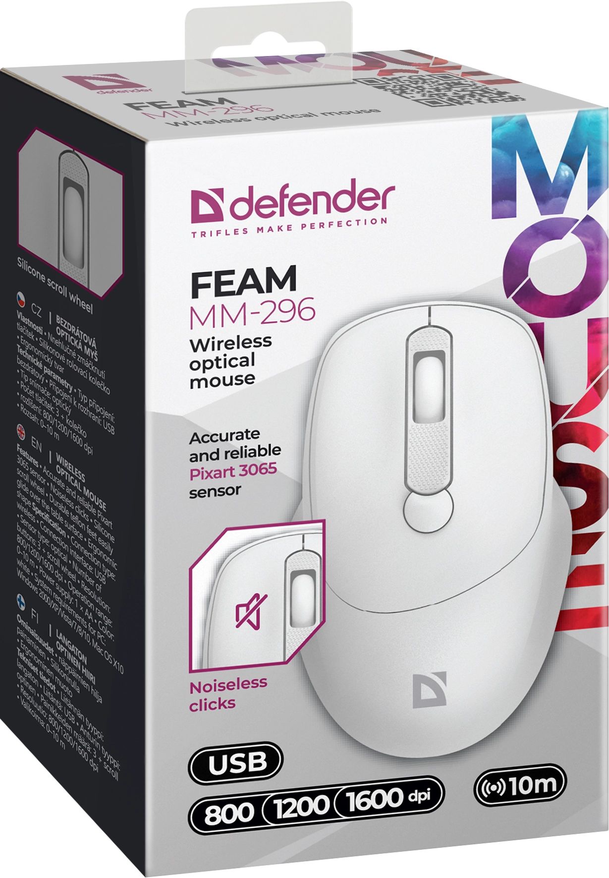 Feam MM-296 Bežični optički miš, Bela
