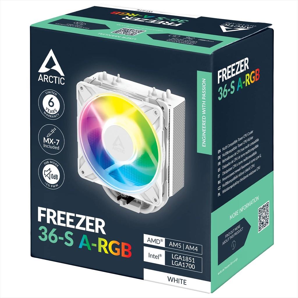 ARCTIC Freezer 36-S hladnjak za procesor sa јednim ventilatorom A-RGB Intel LGA1700/LGA1851 AMD AM5/AM4 ACFRE00199A, Bela