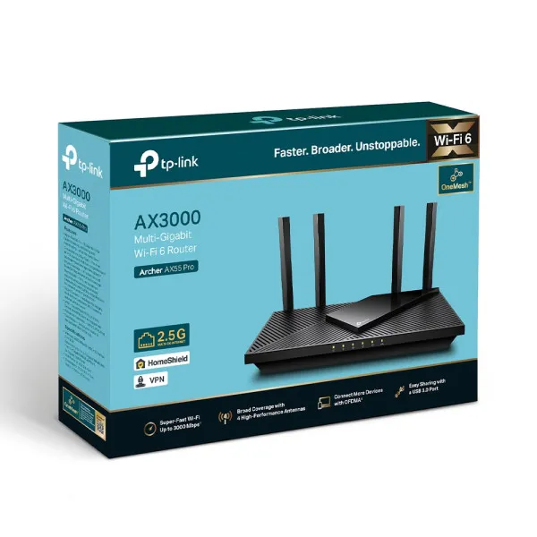 TP-Link Archer AX55Pro LAN Router AX3000 WiFi6 4 2.5G