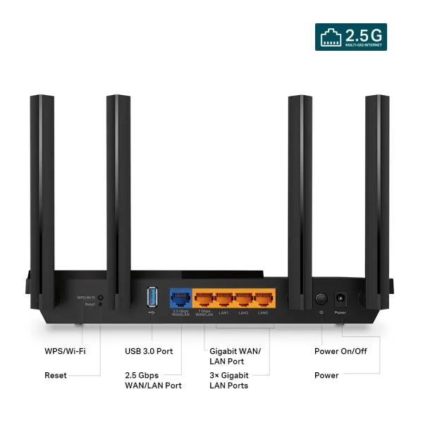 TP-Link Archer AX55Pro LAN Router AX3000 WiFi6 4 2.5G