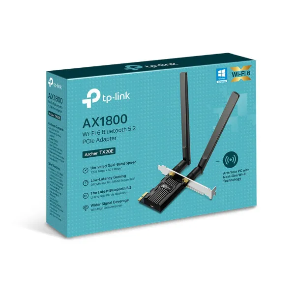 TP-Link Archer TX20E Lan MK PCI-E WiFi AX1800 Bluetooth 5.2