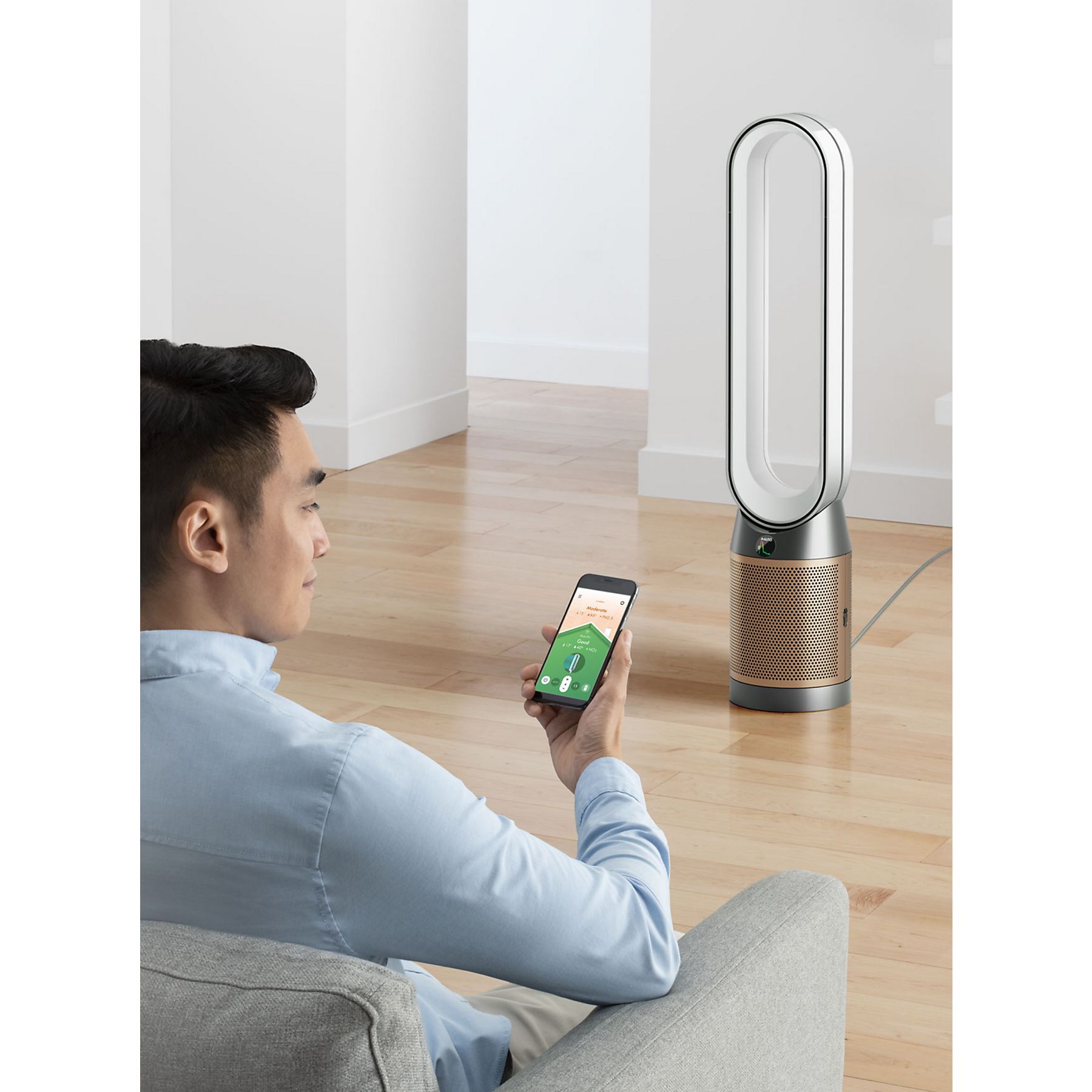 Dyson TP12 Purifier Cool PC2 DE NOx Prečišćivač vazduha i ventilator, Belo/Zlatni