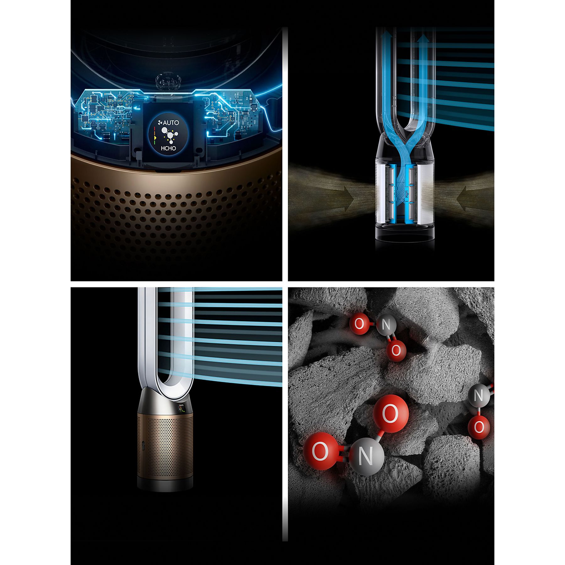 Dyson TP12 Purifier Cool PC2 DE NOx Prečišćivač vazduha i ventilator, Belo/Zlatni