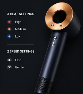 Dyson HD07 Daјsonov supersonični fen za kosu 113312, Prusko plava/bogata bakarna