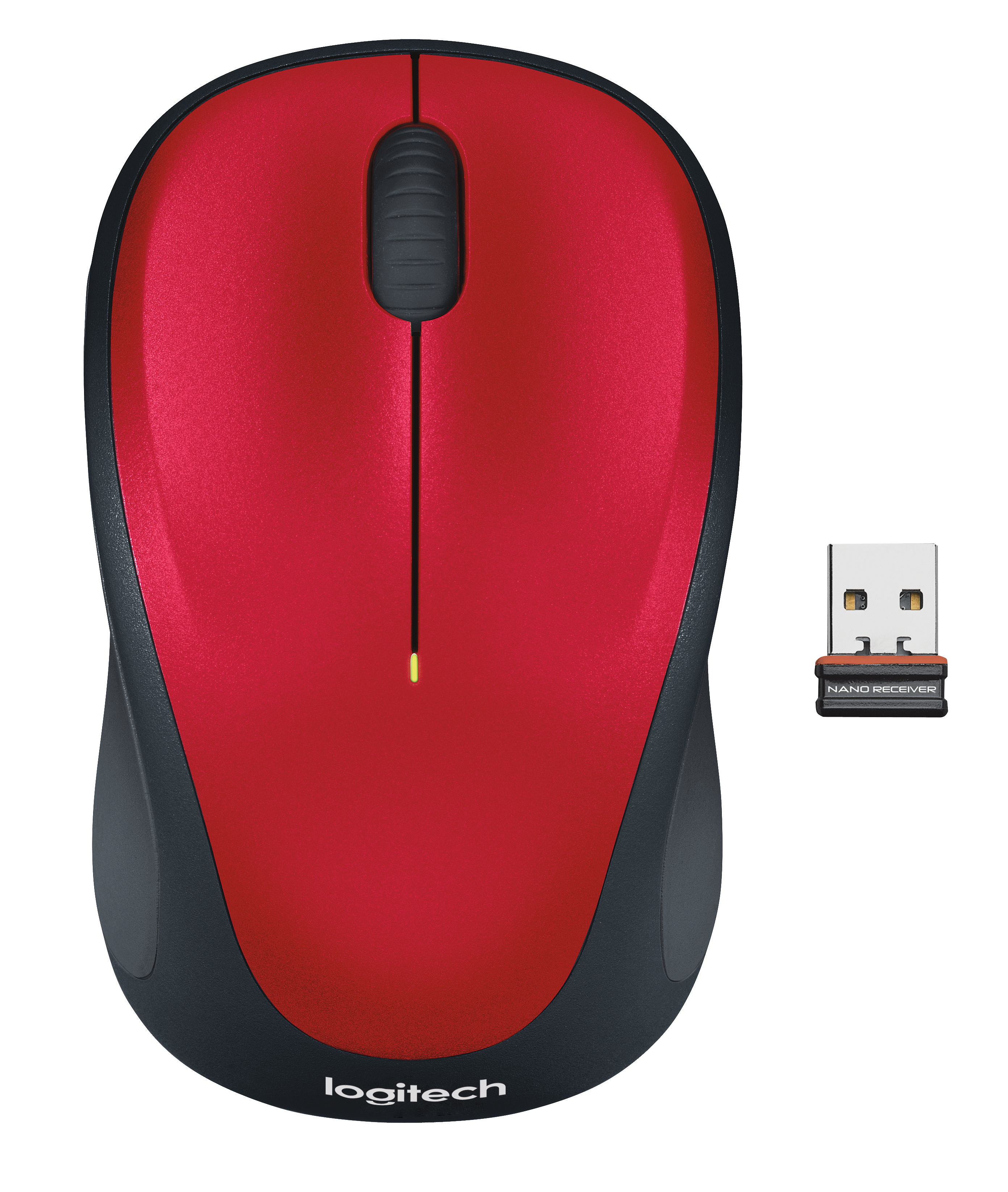 Logitech M235 Bežični optički miš Za levoruke i desnoruke, Crno-crveni