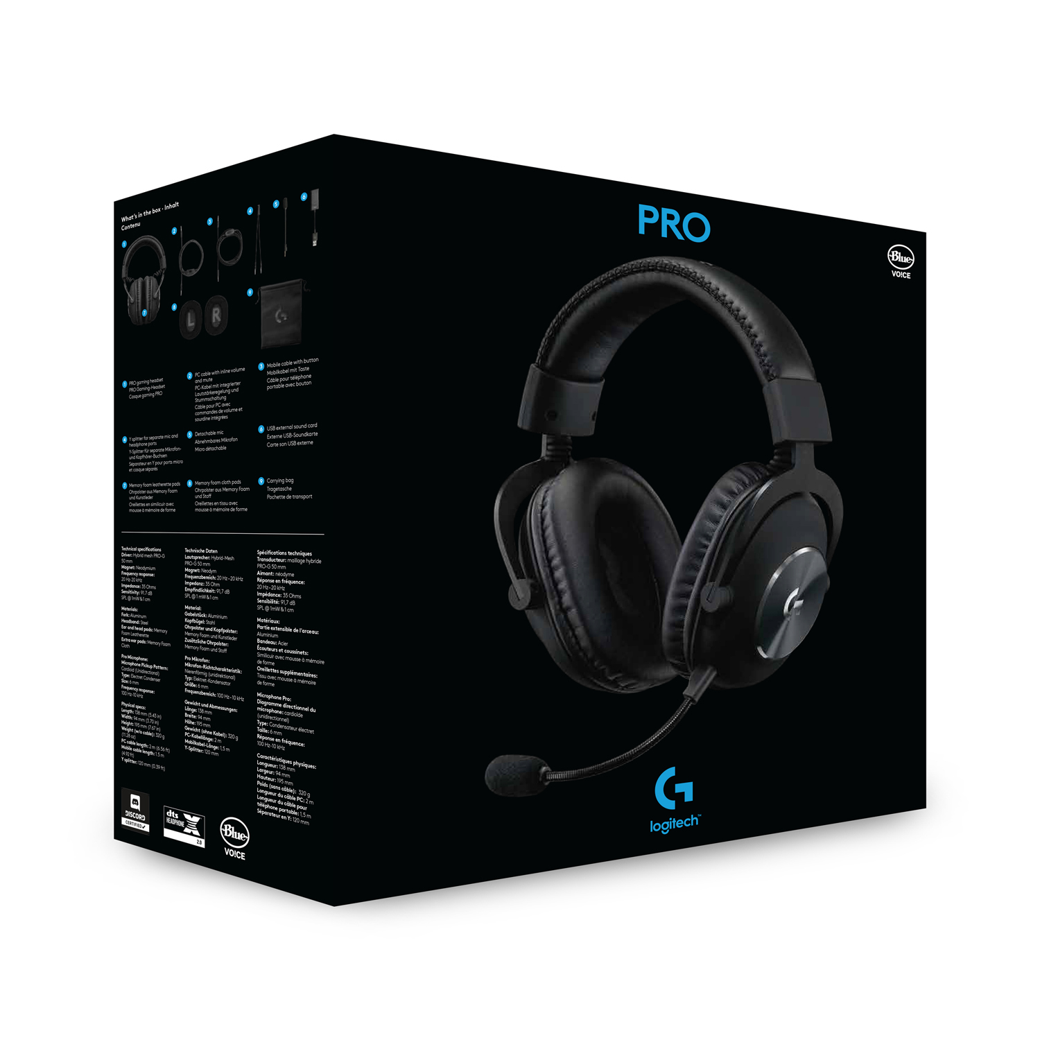 Logitech G Pro X Slušalice sa mikrofonom Trake preko glave 3,5 mm konektor, Crne