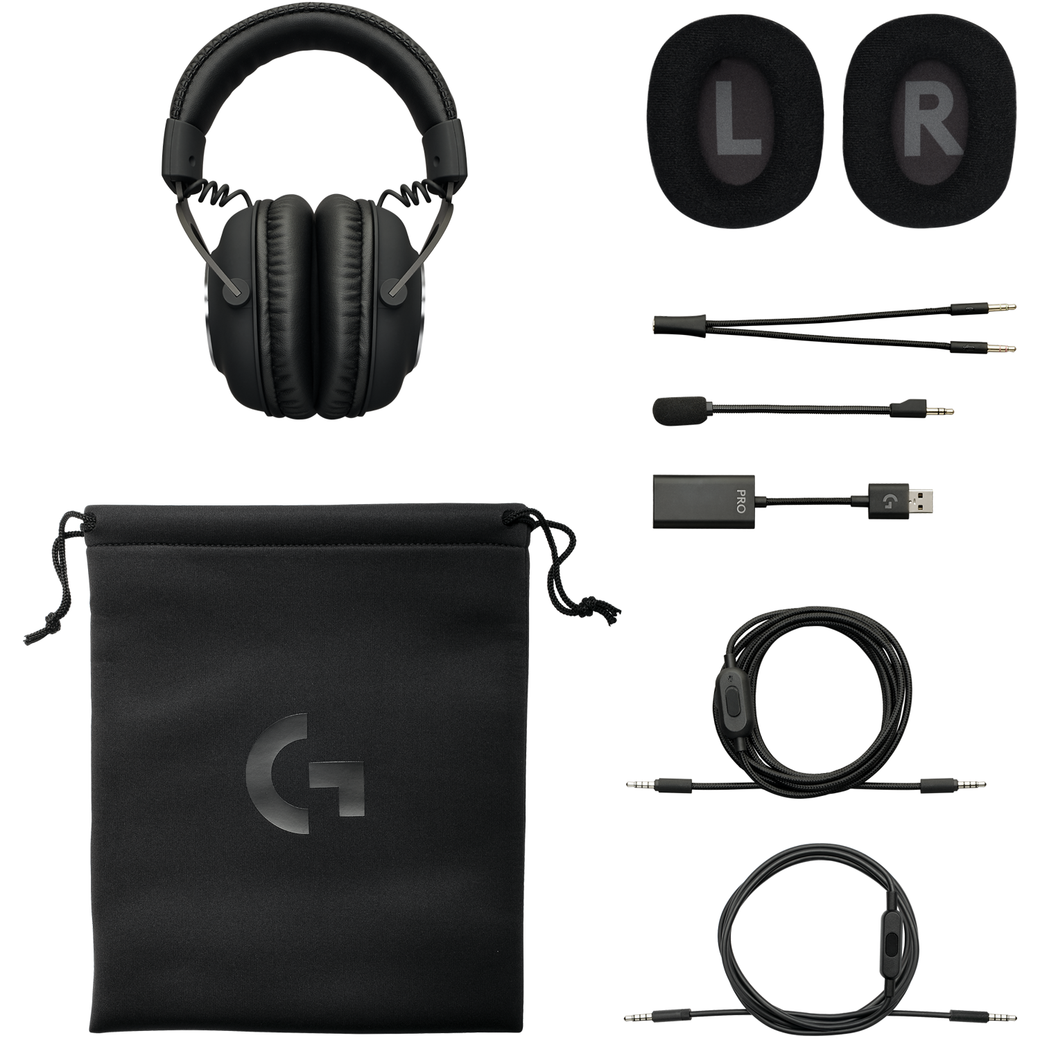 Logitech G Pro X Slušalice sa mikrofonom Trake preko glave 3,5 mm konektor, Crne