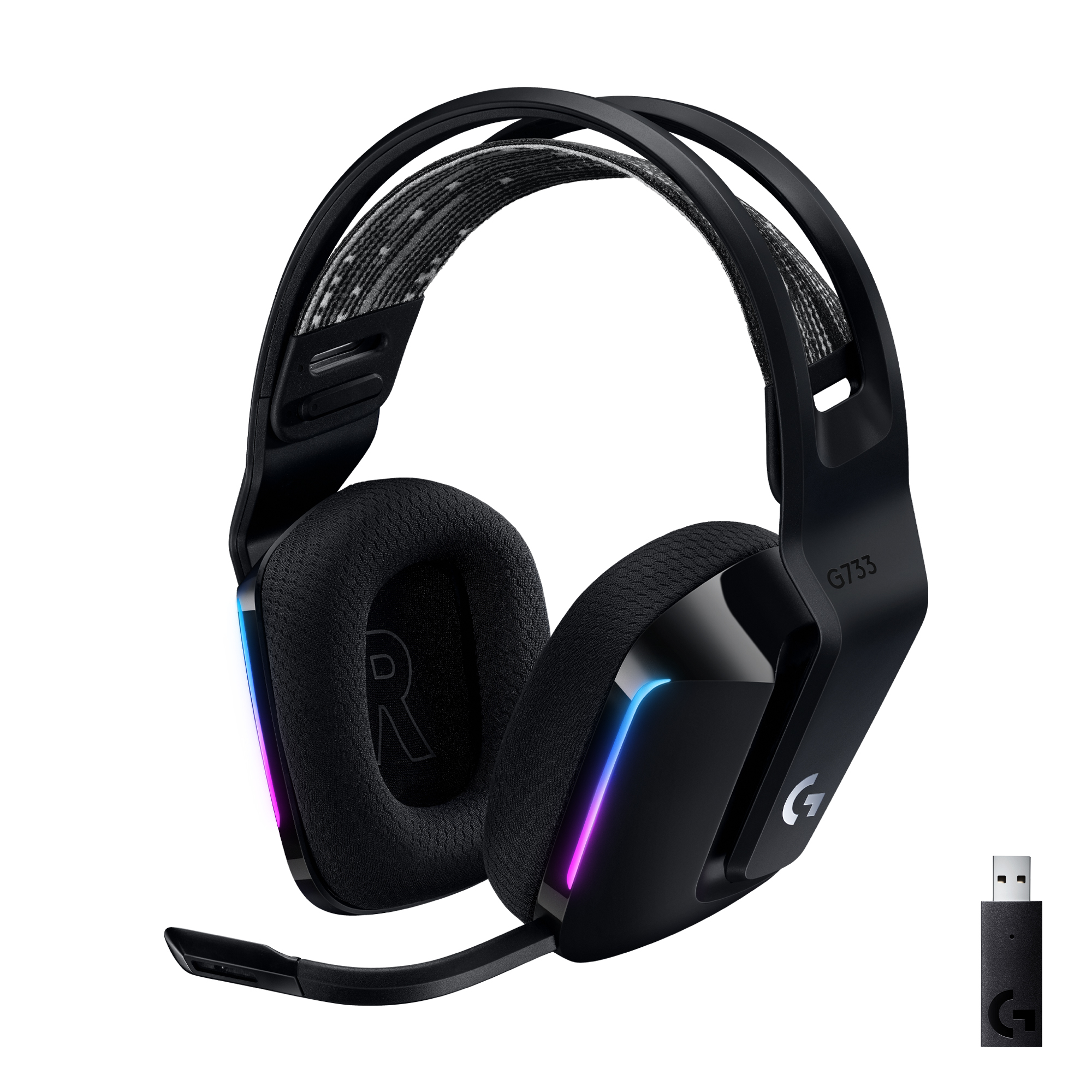 Logitech G733 Lightspeed Wireless RGB Gaming Headset, Black