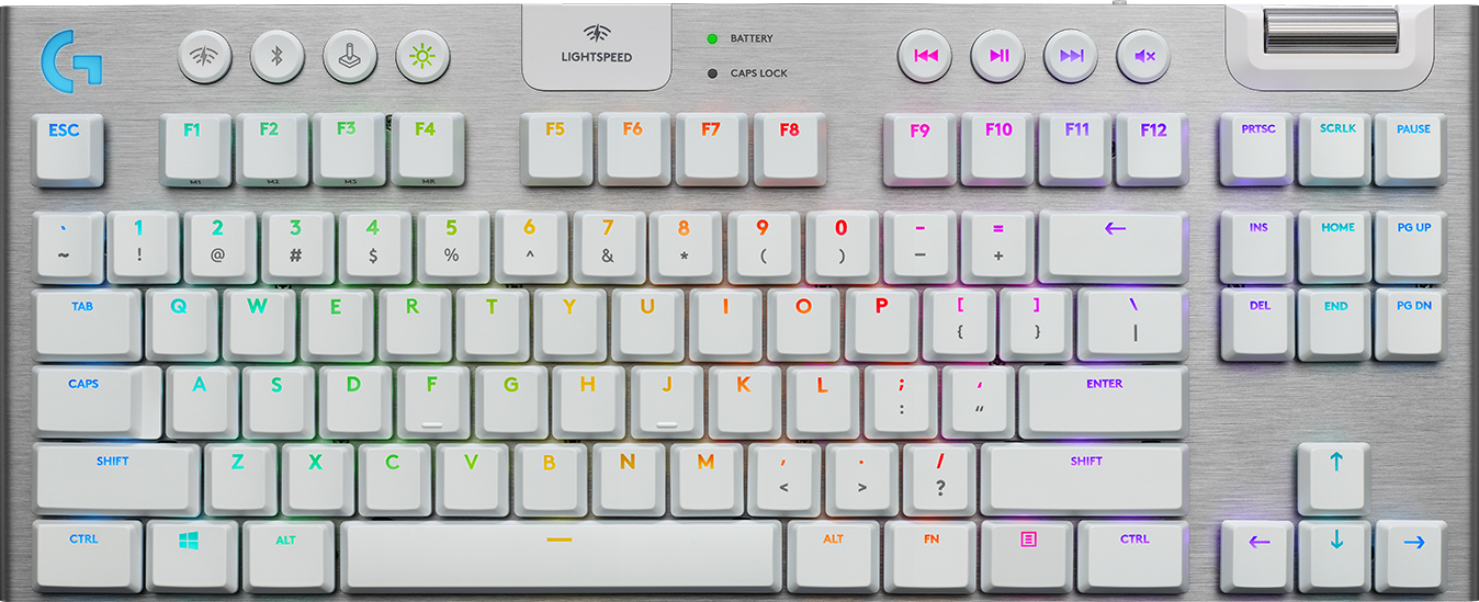 Logitech G915 Tenkeyless Lightspeed GL Tactile, Wireless Gaming Keyboard, White