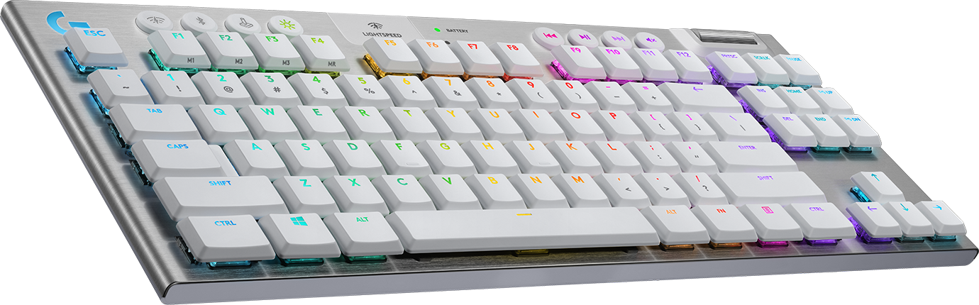 Logitech G915 Tenkeyless Lightspeed GL Tactile, Wireless Gaming Keyboard, White
