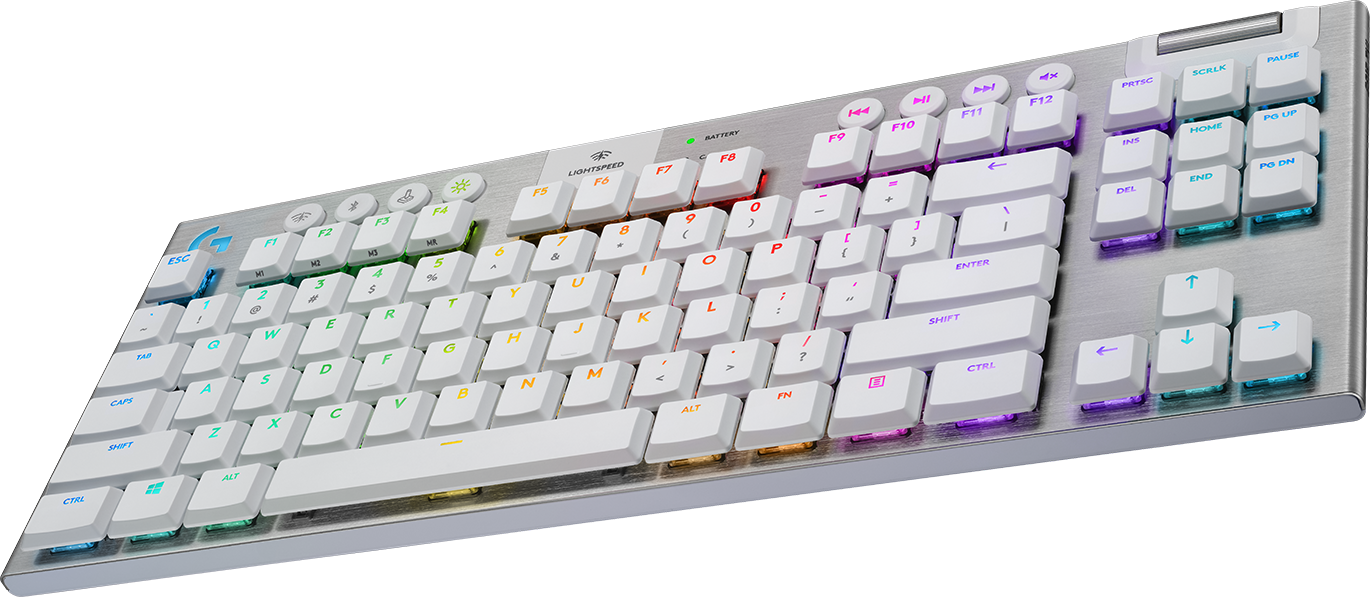 Logitech G915 Tenkeyless Lightspeed GL Tactile, Wireless Gaming Keyboard, White