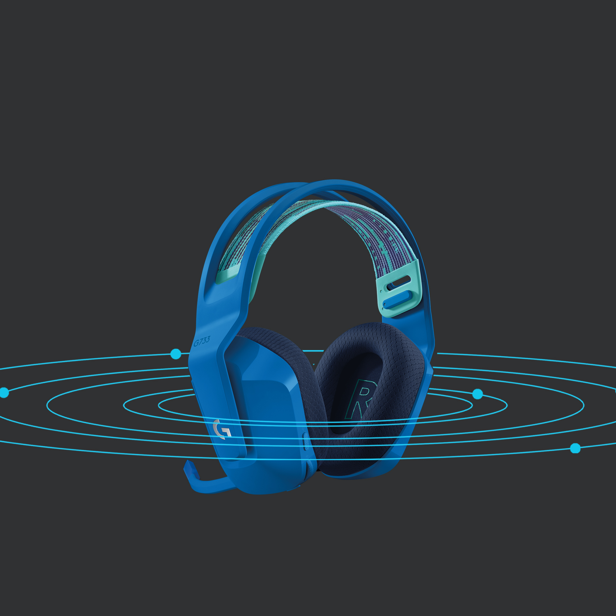 Logitech G733 Lightspeed Wireless RGB Gaming Headset, Blue