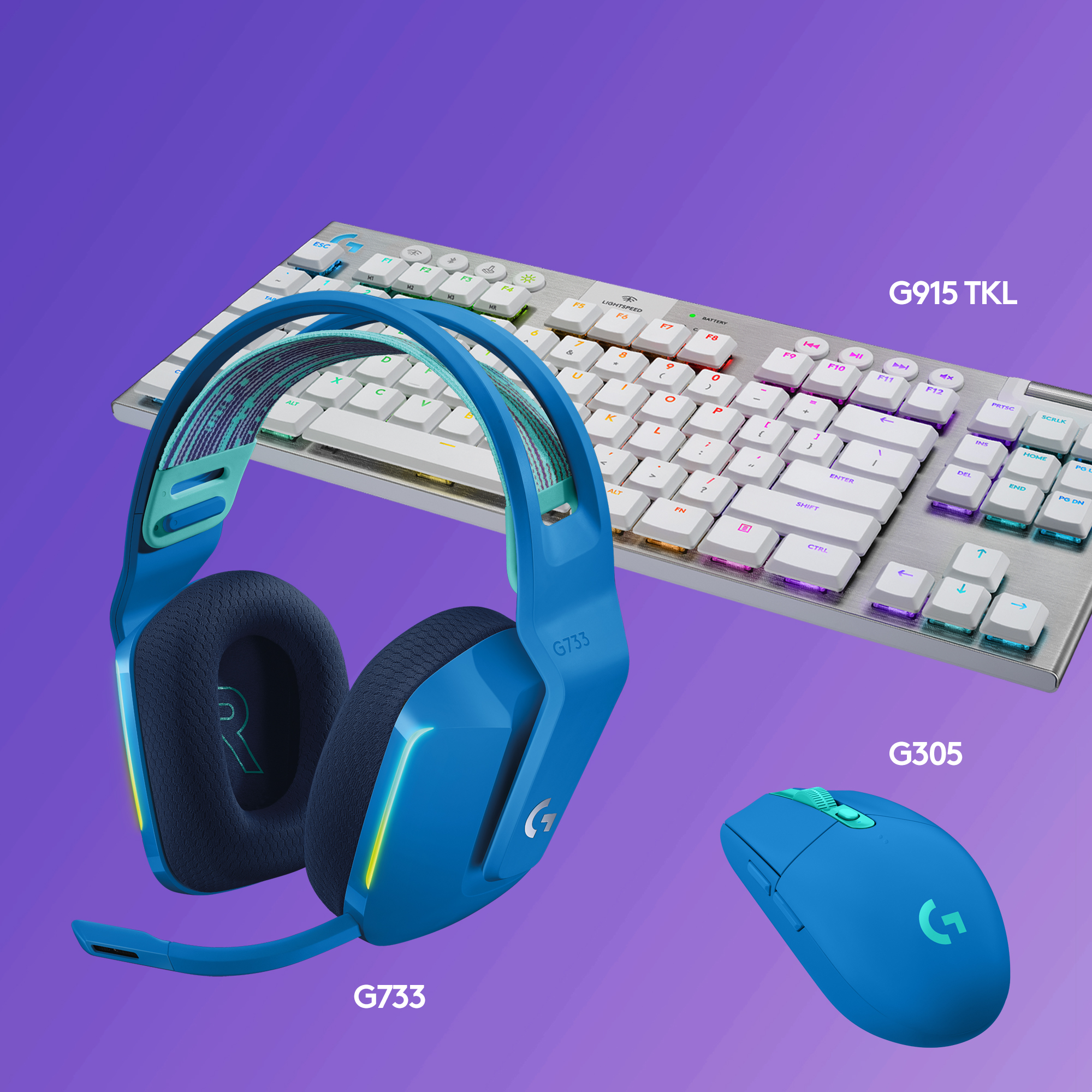 Logitech G733 Lightspeed Wireless RGB Gaming Headset, Blue