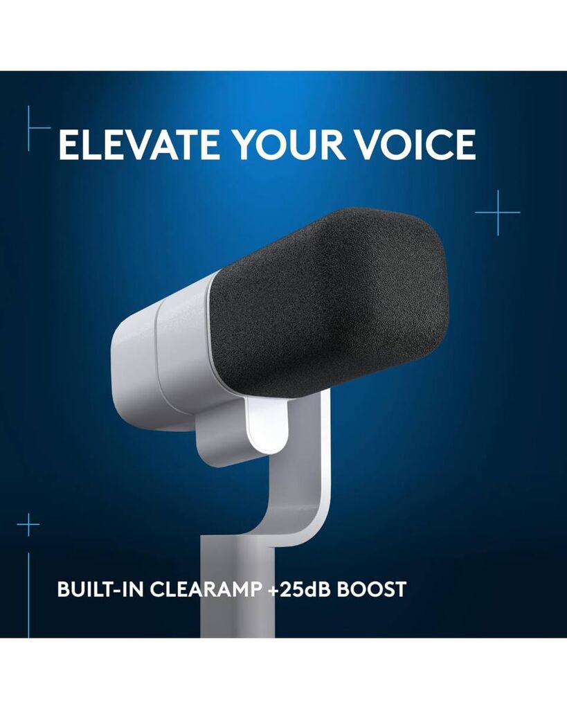 Logitech Yeti Studio Mikrofon Active Dynamic XLR Broadcast Microphone with ClearAmp, White
