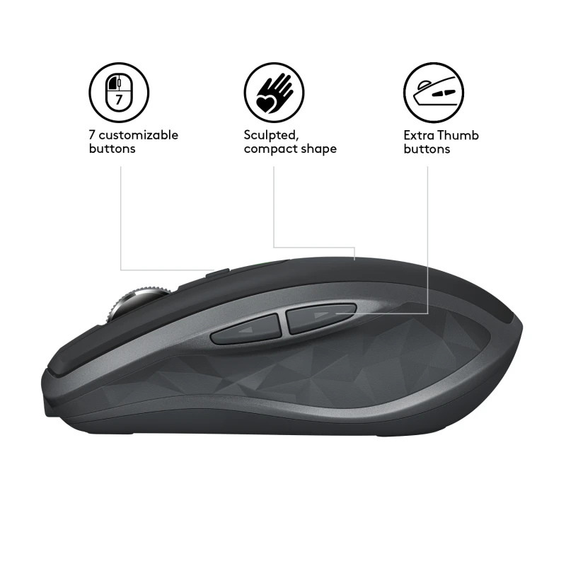 Logitech MX Anywhere 2S Bežični miš 4000 dpi, Crni