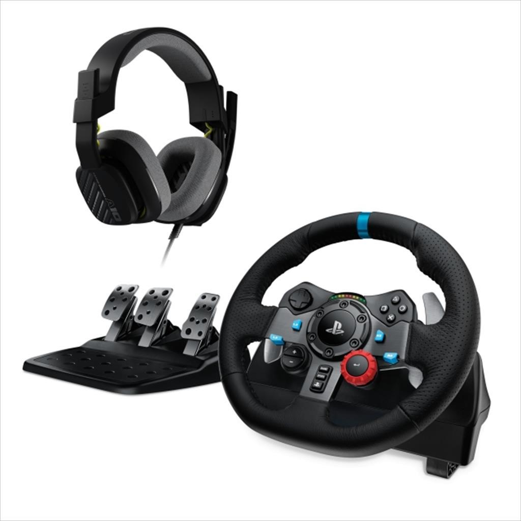 Logitech G 991-000486 Gaming volan G29 Driving Force sa pedalama plus Astro A10 geјmerske slušalice za PS3 PS4 računar, Crna