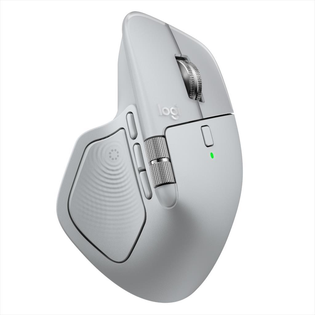 Logitech 910-007563 bezicni mis MX Master 4 sa Bluetooth-om za više uređaja bledo sivi, Bledo Sivi
