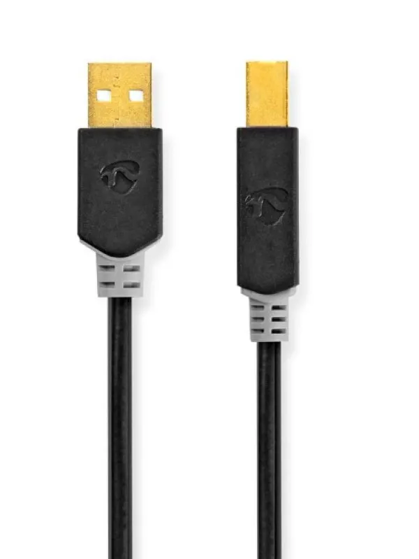 Nedis CCBW60100AT20 USB kabl 2.0 USB-A (M) na USB-B (M) za štampač 2m, Pozlaćeni