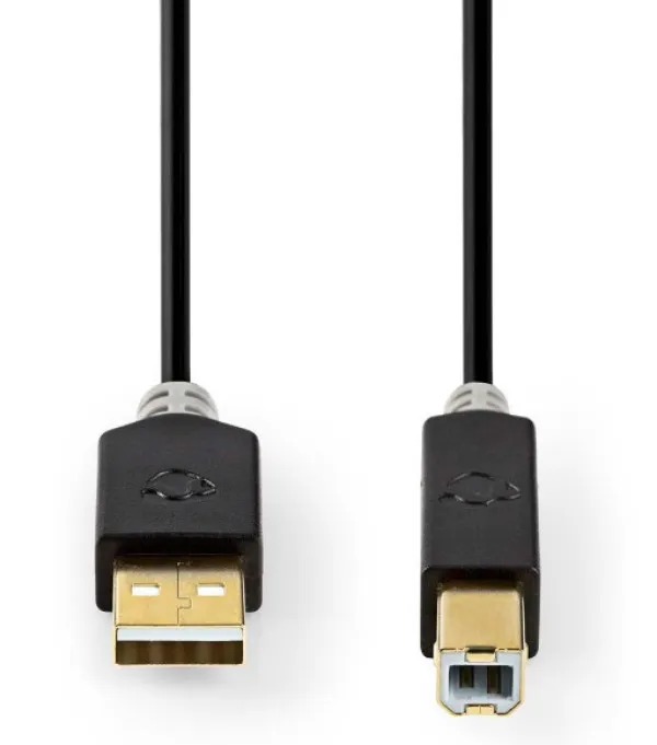 Nedis CCBW60100AT20 USB kabl 2.0 USB-A (M) na USB-B (M) za štampač 2m, Pozlaćeni