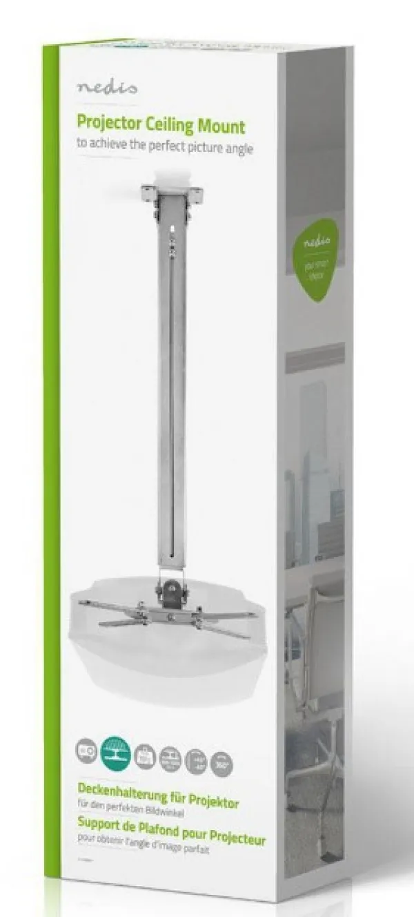 Nedis PJCM200GY Univerzalni plafonski nosač za projektor Rotirajući Tilt 90° 550-1000mm