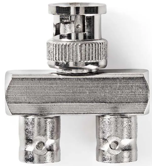 Nedis CVGP01946ME BNC adapter BNC muški 2x BNC ženski, Srebrni