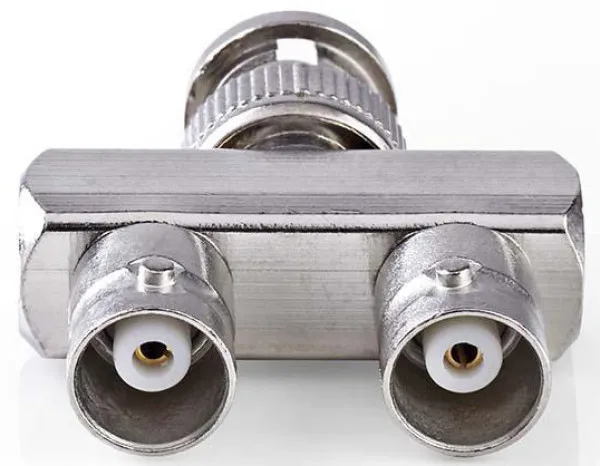 Nedis CVGP01946ME BNC adapter BNC muški 2x BNC ženski, Srebrni