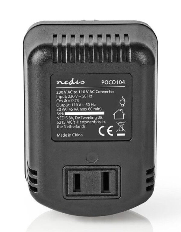 Nedis POCO104 Konvertor 230V AC 50Hz 30W Euro USA EU oprema