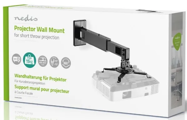 Nedis PJWM200BK Zidni nosač za projektor 15kg 464-607mm 30°, BK