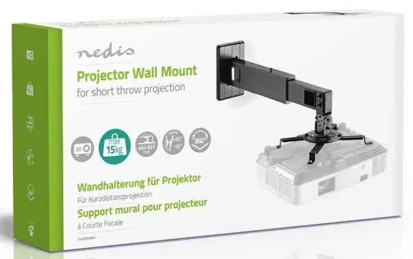 Nedis PJWM200BK Zidni nosač za projektor 15kg 464-607mm 30°, BK