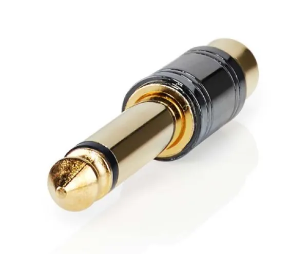 Nedis CABW23935BKG Mono Audio Adapter 6.35mm Muški na RCA Ženski Pozlaćeni Kontakti Metal