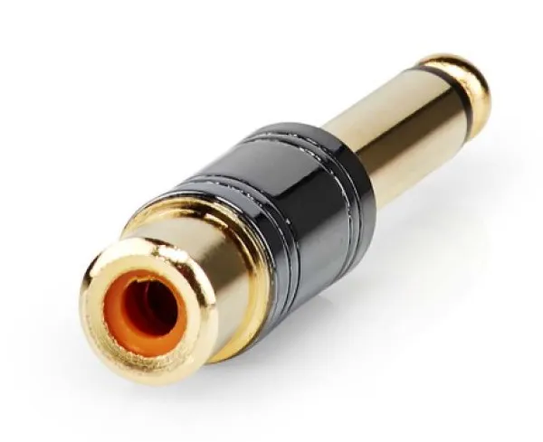 Nedis CABW23935BKG Mono Audio Adapter 6.35mm Muški na RCA Ženski Pozlaćeni Kontakti Metal