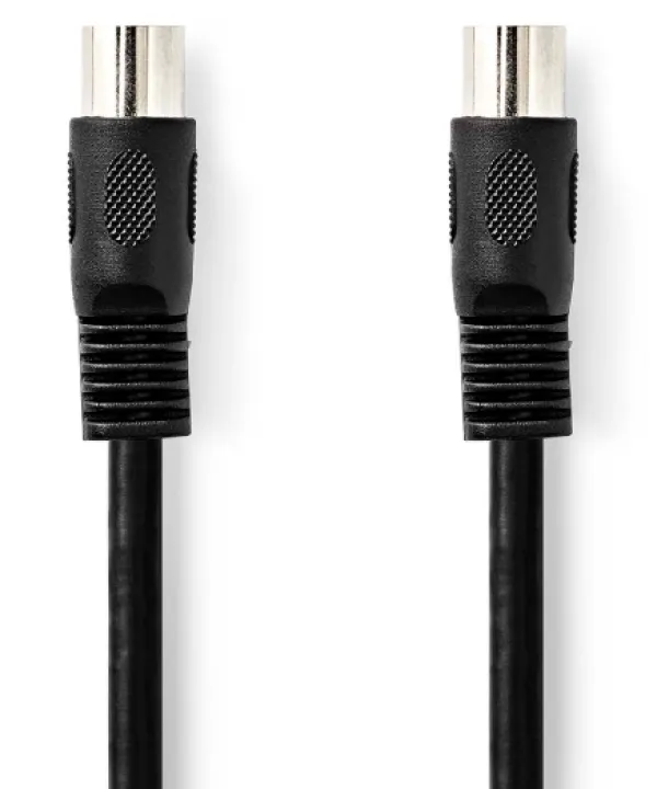 Nedis CAGL20000BK20 DIN Audio Kabl DIN 5-Pin Muški na DIN 5-Pin Muški Niklovani Konektori 2m PVC, Crni