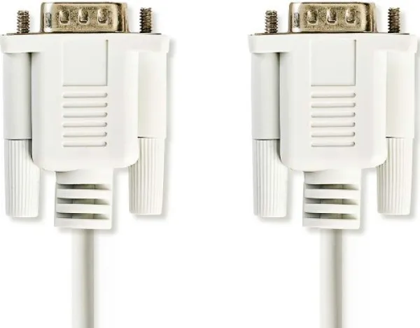 Nedis CCGL52000IV20 D-SUB 9-Pin Serijski kabl za povezivanje starih štampača, skenera Muški 2m, Beli