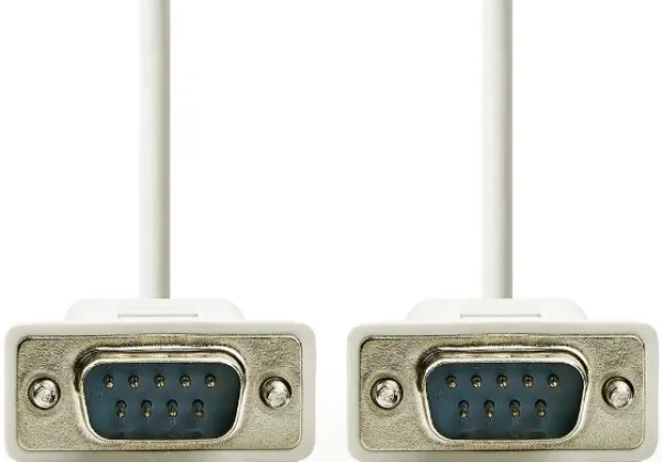 Nedis CCGL52000IV20 D-SUB 9-Pin Serijski kabl za povezivanje starih štampača, skenera Muški 2m, Beli
