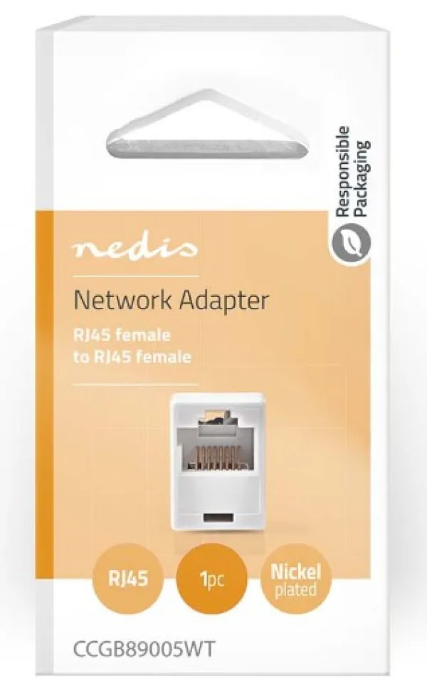 Nedis CCGB89005WT Adapter CAT5 RJ45 ženski ABS