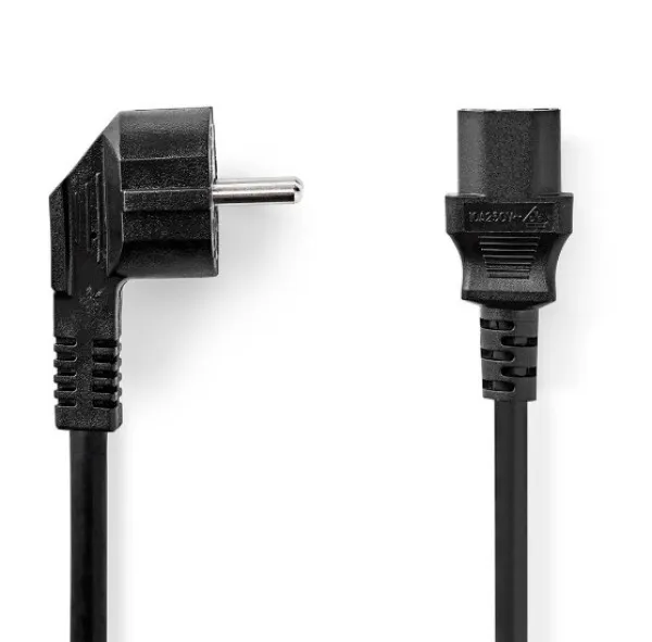 Nedis CEGL10000BK30 Kabl za napajanje sa uzemljenjem (IEC-320-C13) Ugaoni 3m