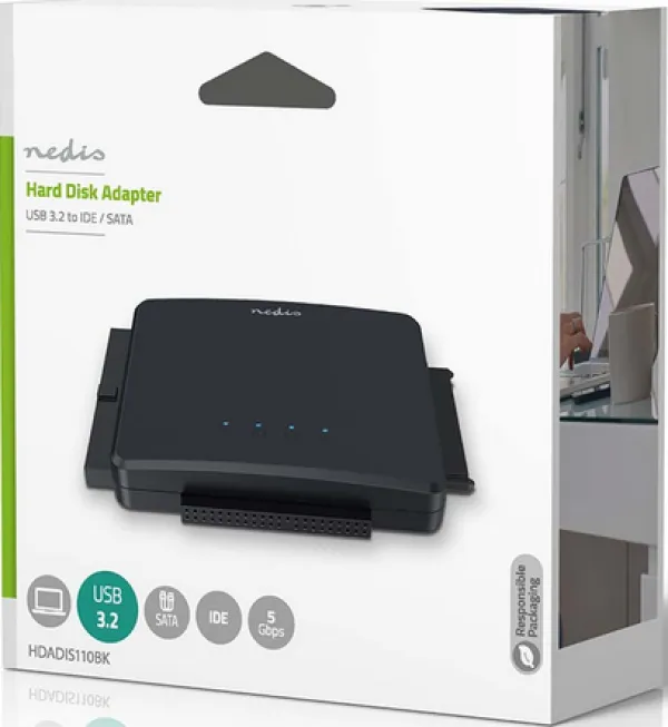 Nedis HDADIS110BK Set adapter USB3.2 za 2.5-3.5 HDD IDE + SATA Adapter