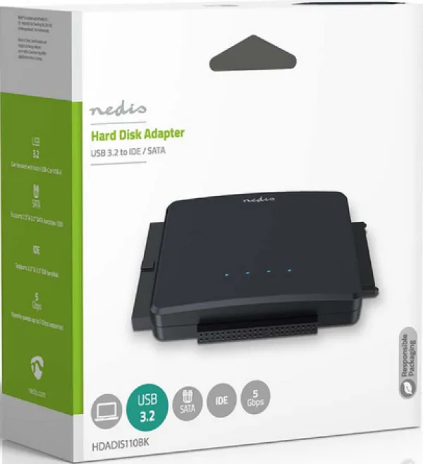 Nedis HDADIS110BK Set adapter USB3.2 za 2.5-3.5 HDD IDE + SATA Adapter