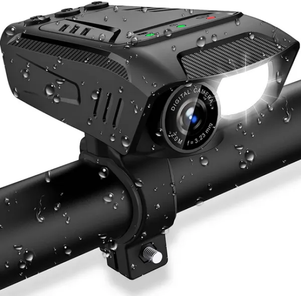 Nedis CCAM100BK Kamera za biciklu 3u1 LED Full HD Sirena, Crna