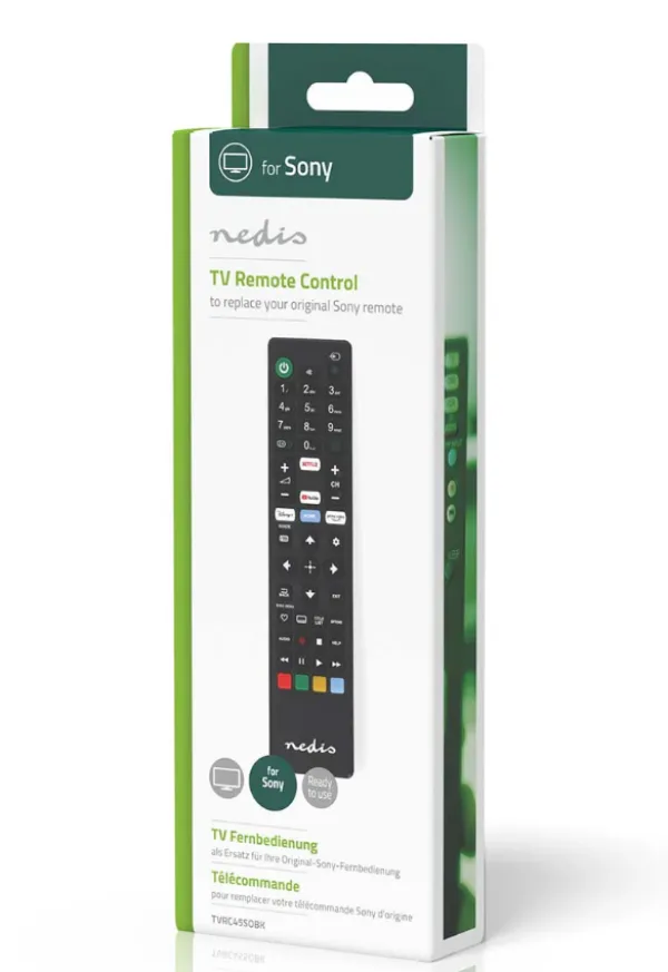 Nedis TVRC45SOBK Univerzalni daljinski upravljač za Sony Amazon Prime/Disney+/Netflix/YouTube