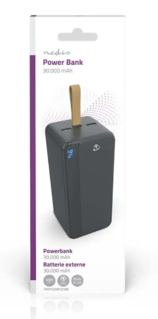 Nedis PBKPD20W325BK Power Bank 30000mAh PD3.0 20W, Crni