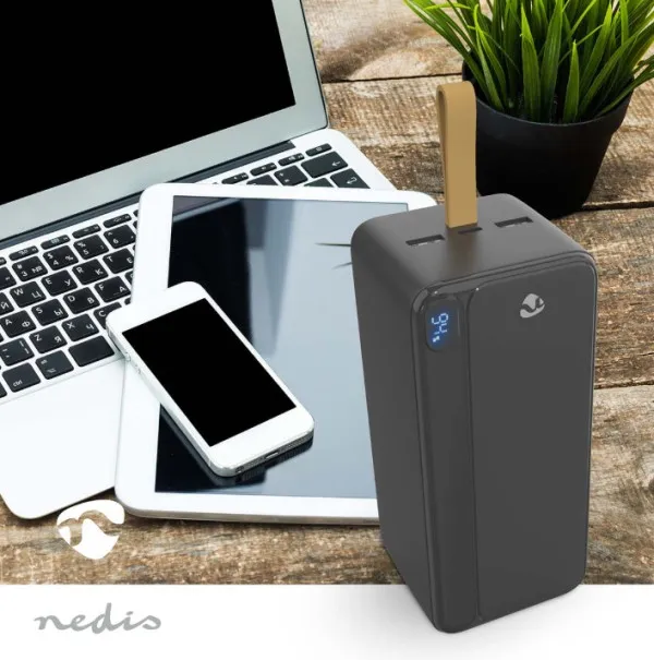 Nedis PBKPD20W325BK Power Bank 30000mAh PD3.0 20W, Crni