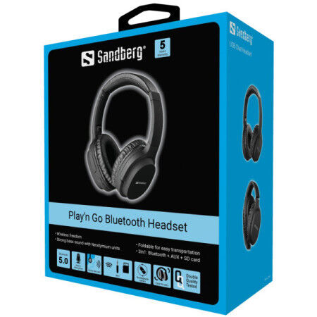 Sandberg Play N Go Bežične slušalice BlueTooth 5.0 EDR, Crne