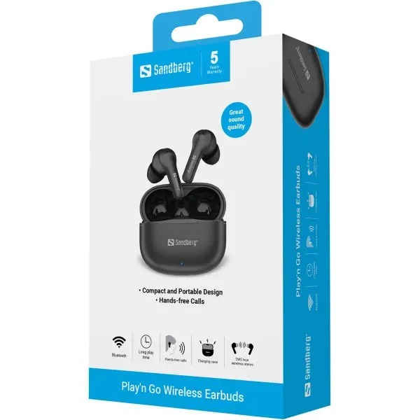 Sandberg Play N Go 126-51 TWS slušalice Bluetooth, Crne