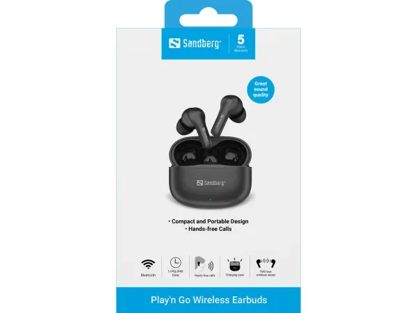 Sandberg Play N Go 126-51 TWS slušalice Bluetooth, Crne