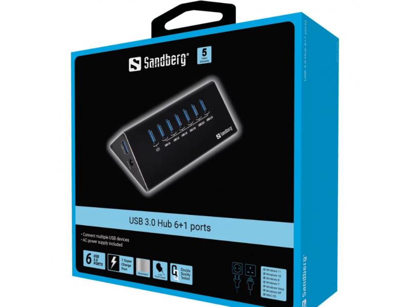 Sandberg 133-82 USB HUB 7 port USB 3.0 sa napajanjem